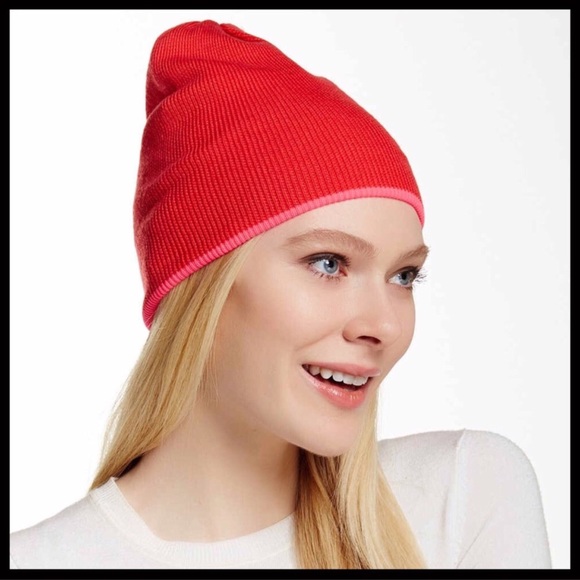 HUNTER ORIGINAL LUXE NEON TRIM WOOL BEANIE HAT - Picture 7 of 8